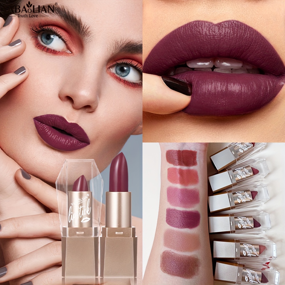 

Yabaolian Colorful Lipsticks, Golden Tube, Long Lasting Waterproof High Pigmented Color Rendering Matte Finish Cosmetics For Various Skin Tone