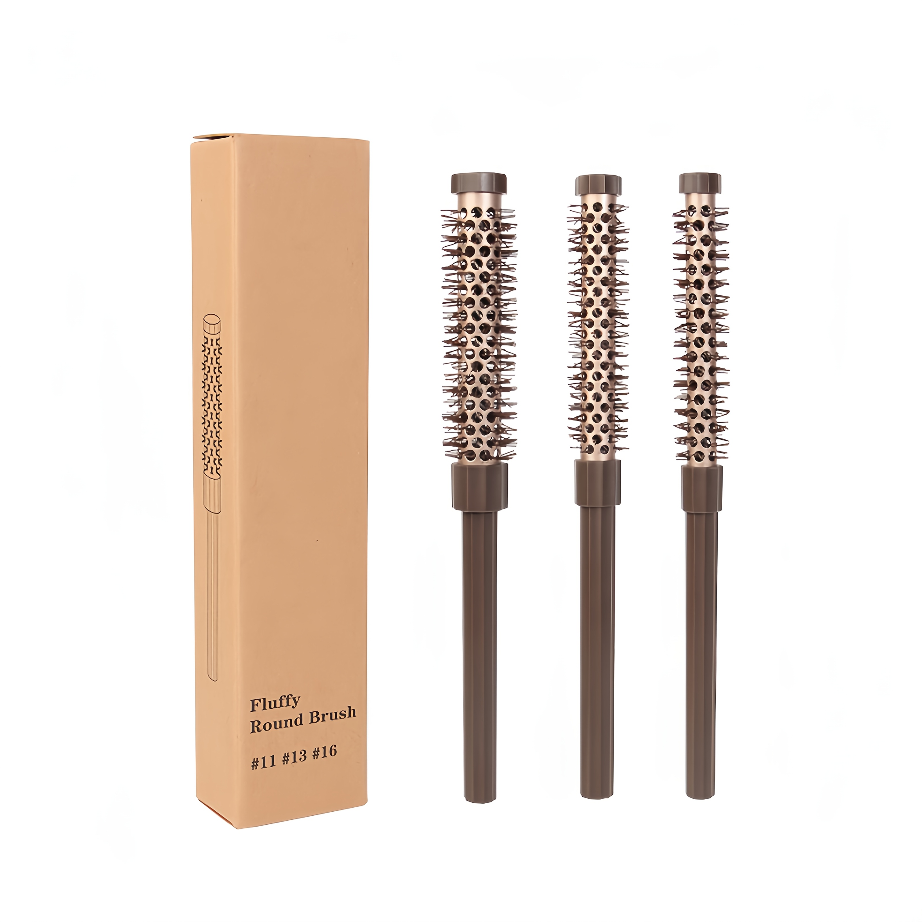 Kit de Cepillo Pequeño de 3/4 1/2 5/8 Pulgadas para Secar con  Secador, Cerdas para Dar Volumen al Cabello de Mujeres y H