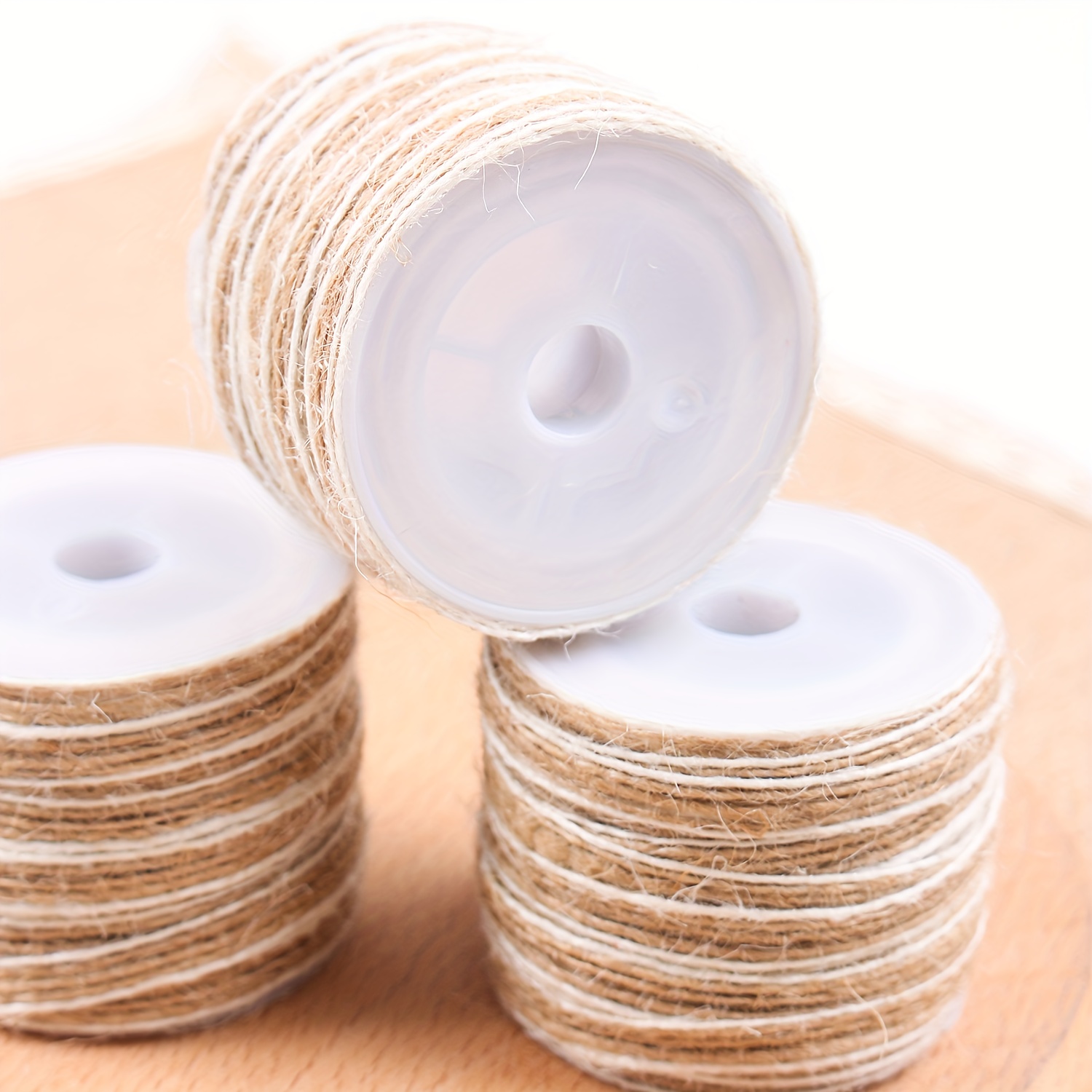 Image of 1/3 Roll 0.5cm Rope, Gift Wrapping Ribbon With Bow, Craft Jute Rope, Burlap For Party And Wedding Decorations, 10m Christmas Halloween