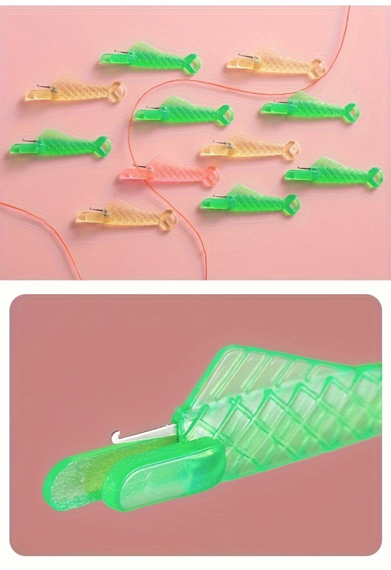 6-Pack Automatic Needle Threader for Sewing Machines - Easy Use Fish-Shaped Thread Guide Tool for Needlework, Embroidery & Craft - Durable Quick Threading Hand Sewing Assist