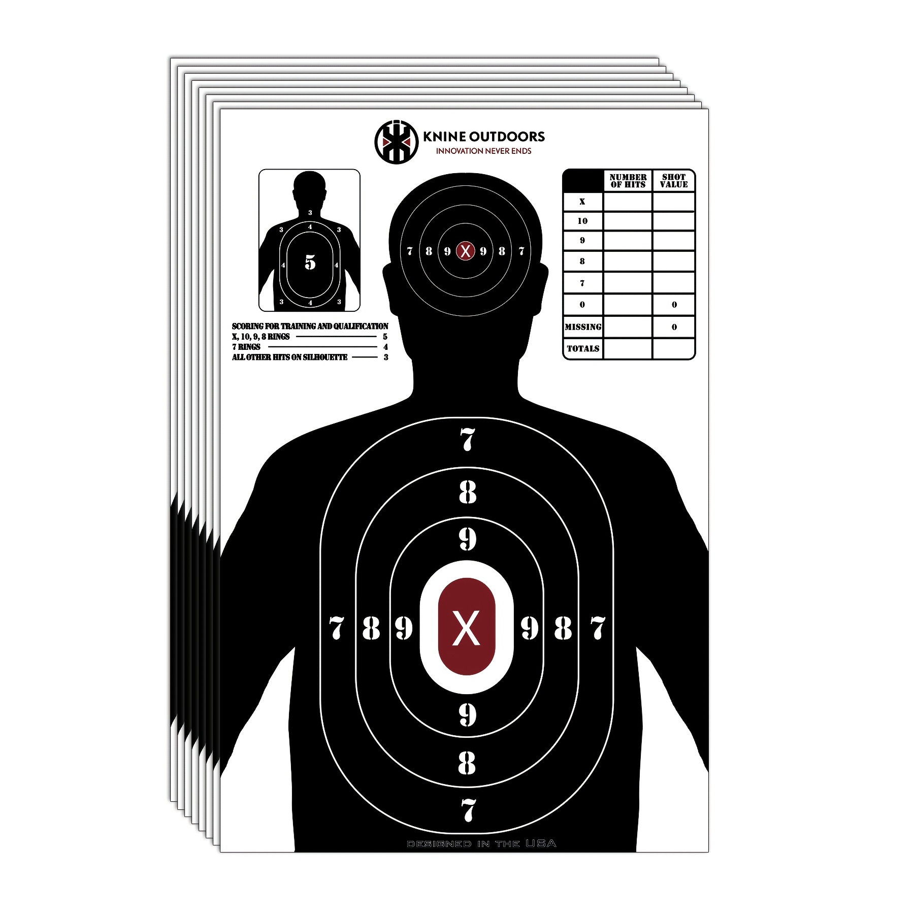 shooting paper targets for shooting range 23 x35 inch bulk for hunting   pistols   silhouette with red    