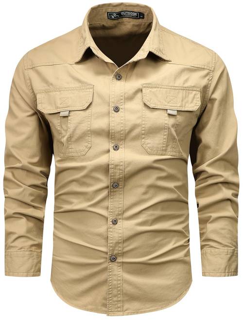 item picture mens spring autumn outdoor casual long sleeve work shirt with large pockets smart casual