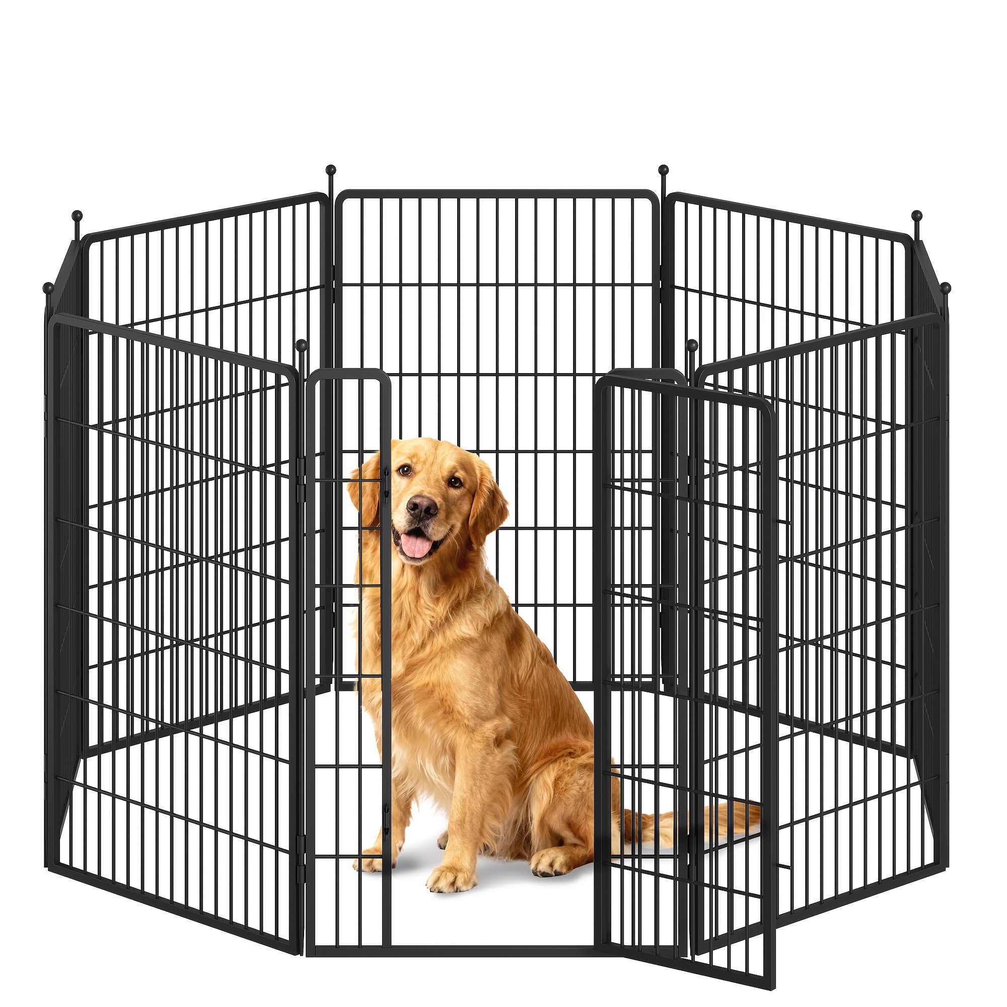 Dog Playpen, Play Pen, Portable Detachable Pet Playpen, Suitable For Indoor And Outdoor Use, 8 Panels Dog Pen With 2 Door Locks