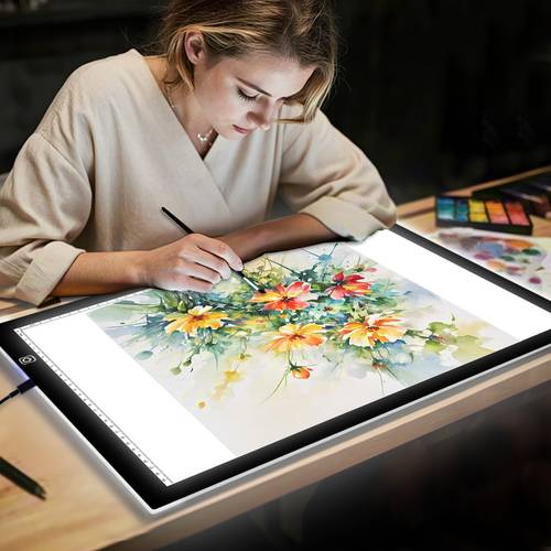 item picture an a4 double light led drawing board with high brightness and no pixelation made of high acrylic featuring three brightness levels lightweight touch control suitable for anime painting sketching tracing