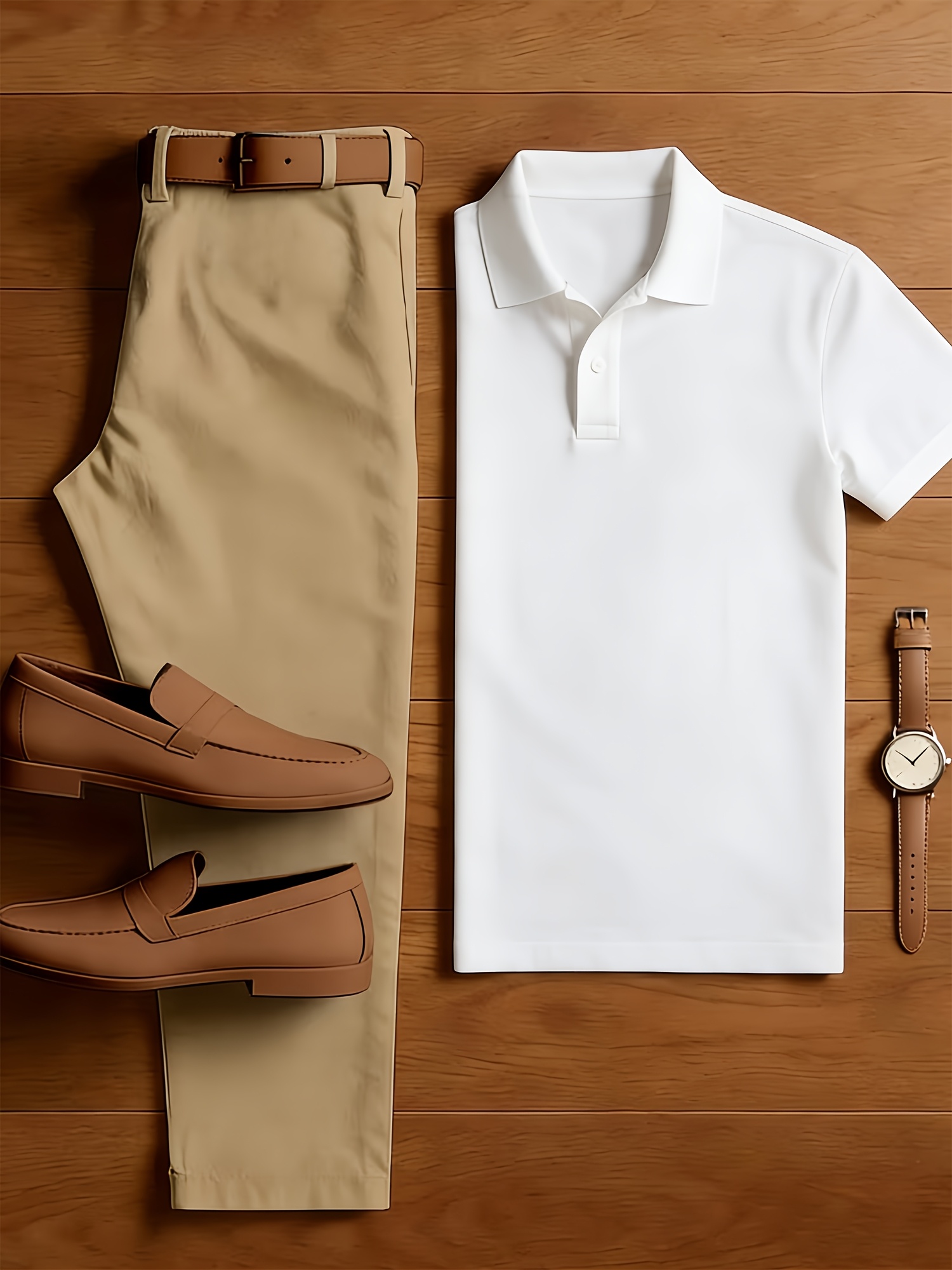 Men'S 2pcs Business Casual Outfit, Solid Color Polo Shirt + Slim Fit Suit Pants Set, Breathable Classic Fashion Set, Essential Spring & Summer Outfit for Office & Daily Wear