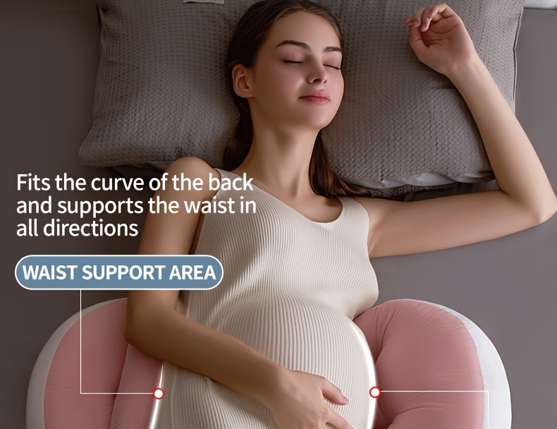 ultra soft maternity pillow for side sleepers waist support belly relief polyester   for pregnancy   details 0