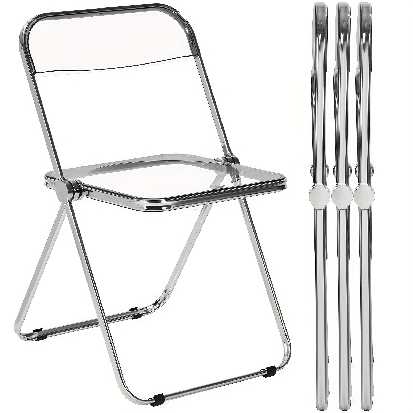 4 pack plastic folding chairs portable party chairs stackable commercial folding chairs with   350lbs for home office outdoor indoor wedding party events  