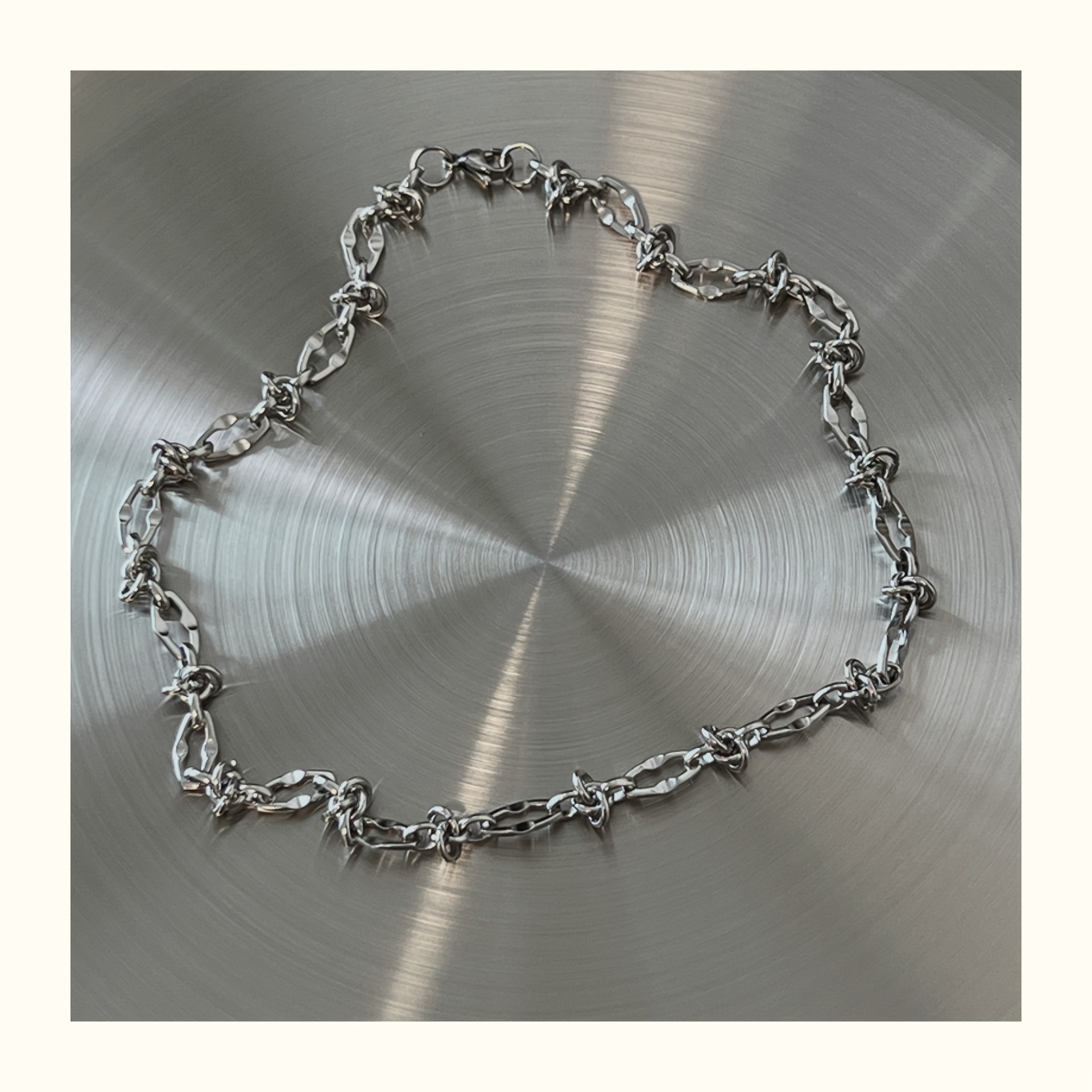 Image of 1pc Hip Hop Geometric Stainless Steel Necklace, Irregular Punk Sweater Chain, Waterproof And Fade-resistant, Luxury Party Jewelry