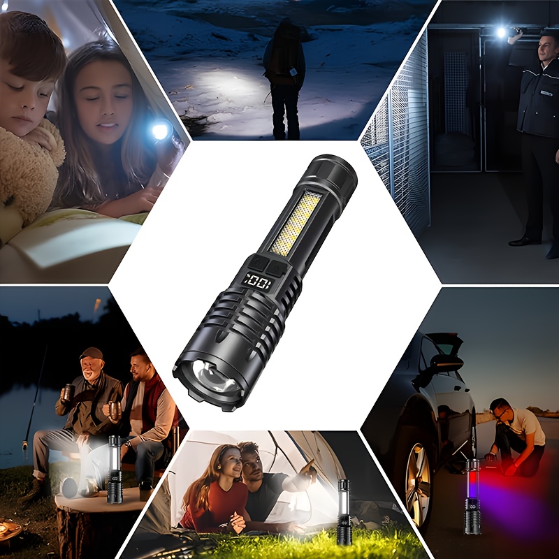TEMU Strong Flashlight, Outdoor Camping Flashlight, Adventure Emergency Flashlight, With 5 Including , , Sos, Usb Charging, Flashlight Rechargeable