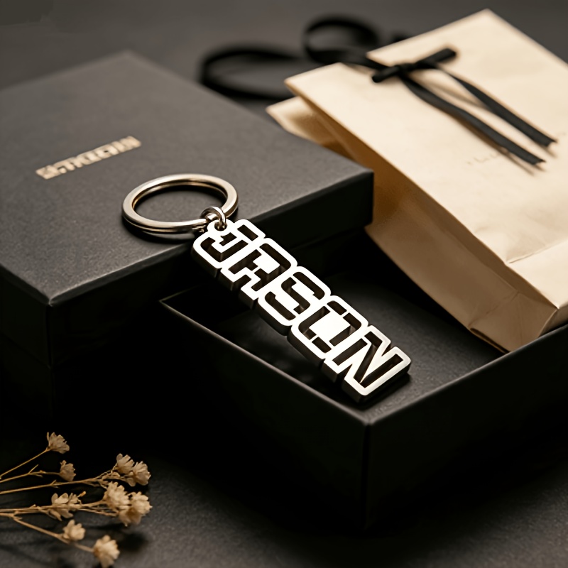 Customizable Stainless Steel Keychain, Durable Metal Key Ring, Ideal Father's Day Gift