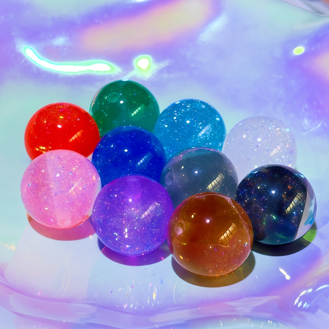 TEMU Explosions Bright Starry Universe Decorative Beads 16mm Focus Beads Beaded Pen Bracelet Bracelet 10pcs Random Color