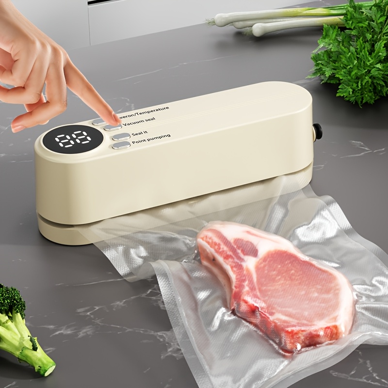 imagen del artículo  r al vacío usb compacto con pantalla digital -   rápido,   bomba y bolsas de   para conservación, snacks,  ,   - diseño que    , máquina de   al vacío