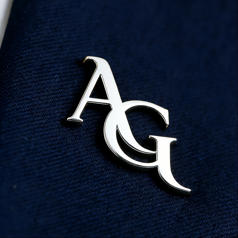 TEMU Broche Personnalisée avec , Lettre en Acier Inoxydable 304 pour Hommes et Femmes, Badge pour Chemise , Cadeau de Mariage, Accessoire de Mode,