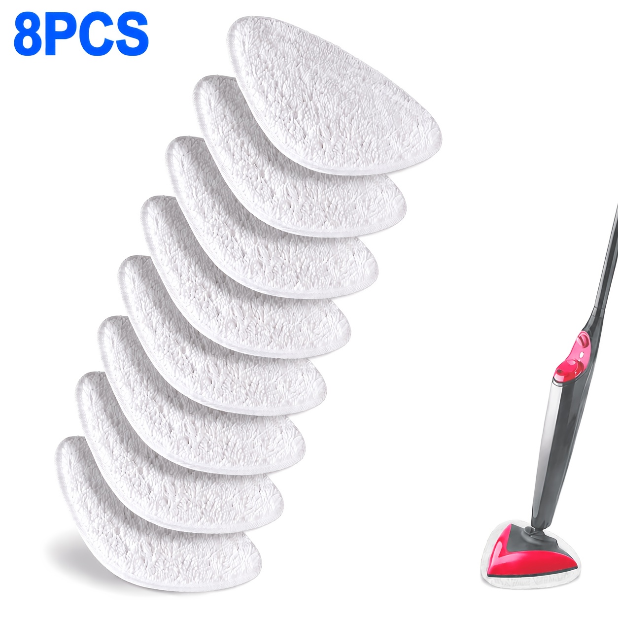 8pcs Triangle Mop Pad Replacement Heads - Thickened Microfiber, Washable , Fits Most Mops, No-scratch Cleaning For Floors, Tiles, And , Durable Material, High-quality Floor Care Supplies