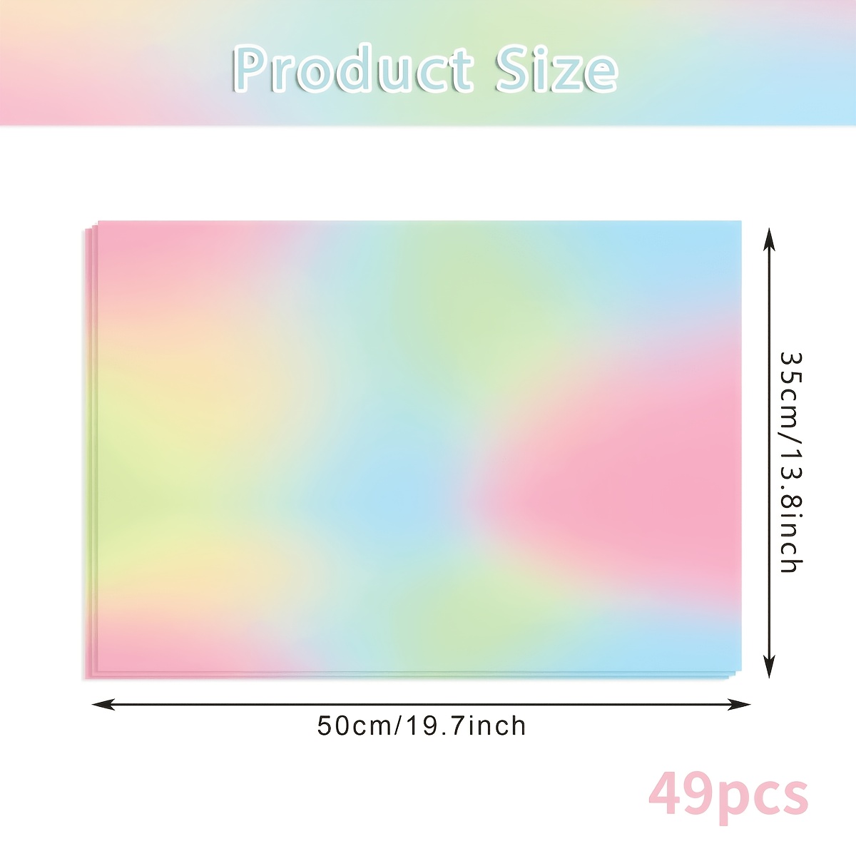 Image of [49 Sheets/99 Sheets] Gradient Rainbow Tissue Paper, Tissue Paper, Gift Box Packaging Filler Paper, Valentine's Day Christmas Thanksgiving Gift Wrapping | Wedding Packaging | Ideal Gift Packaging For