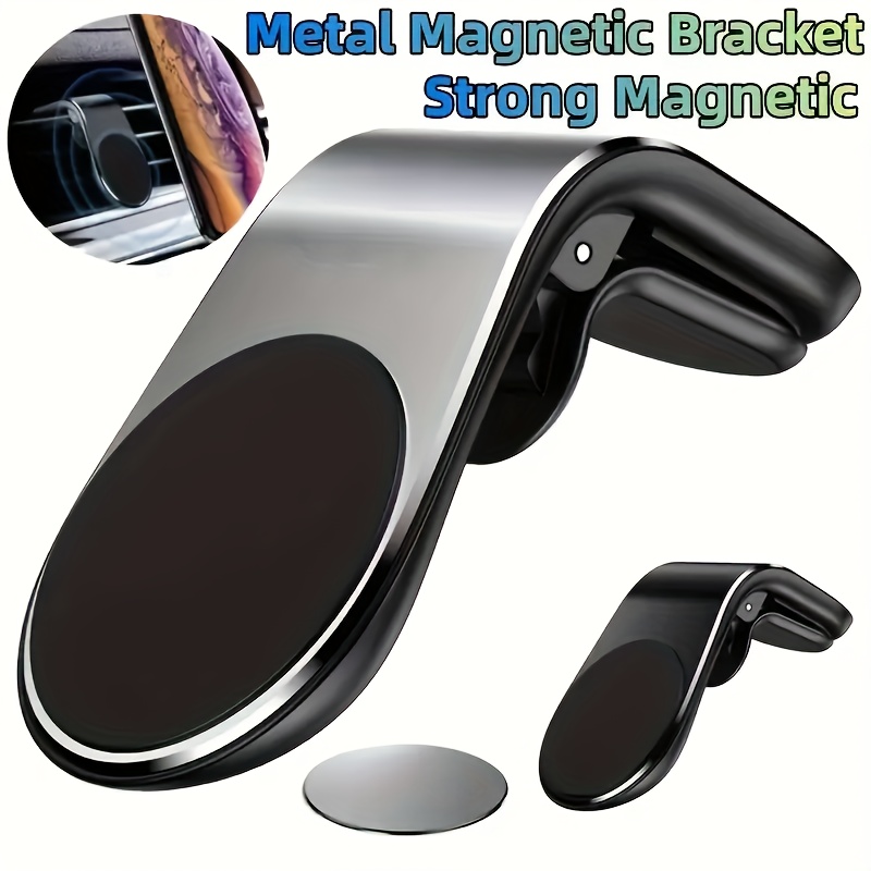 

L-shaped Magnetic Car Phone Holder, Waterproof Abs Material, Rotatable Air Conditioner Outlet Mount, Compatible With Iphone/samsung/xiaomi, Strong Magnetic Vent Mount For Auto Navigation