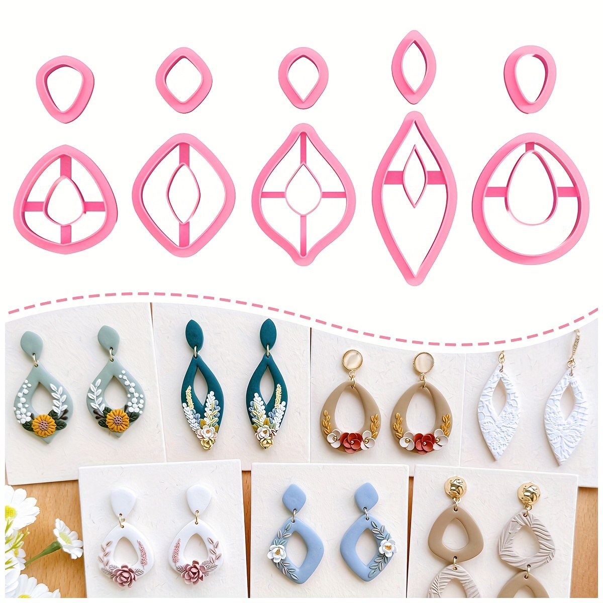 

Clay , Polymer Clay For Earrings Making, 20 Shapes Floral Polymer Clay , Clay For Polymer Clay Jewelry