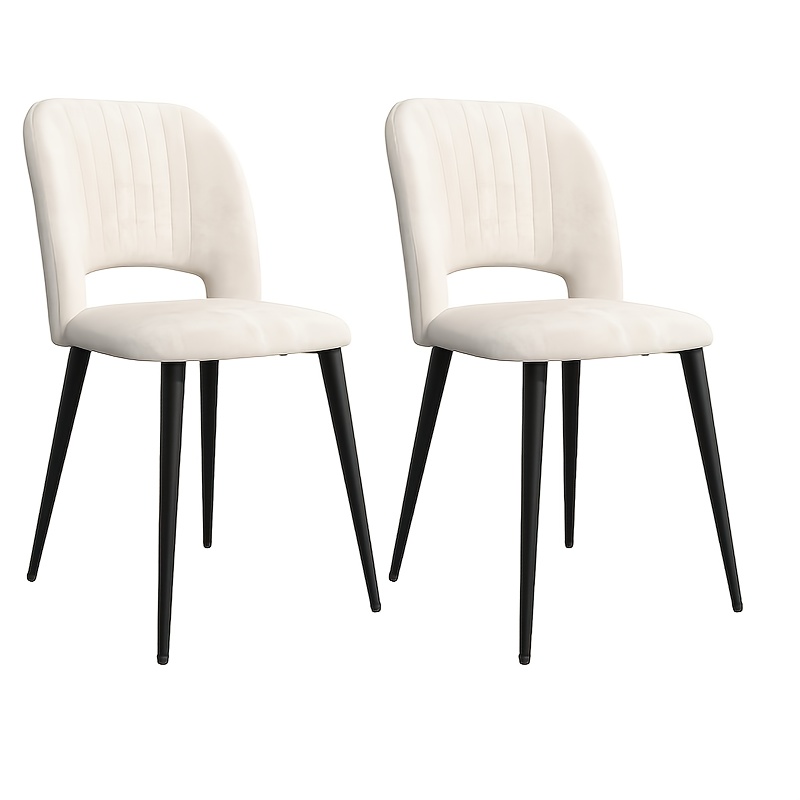 TEMU 2pcs Modern Upholstered Dining Chairs With Metal Legs - Wingback Backrest &, Soft Padded Kitchen/living Room/bedroom Chairs Suitable For Hard