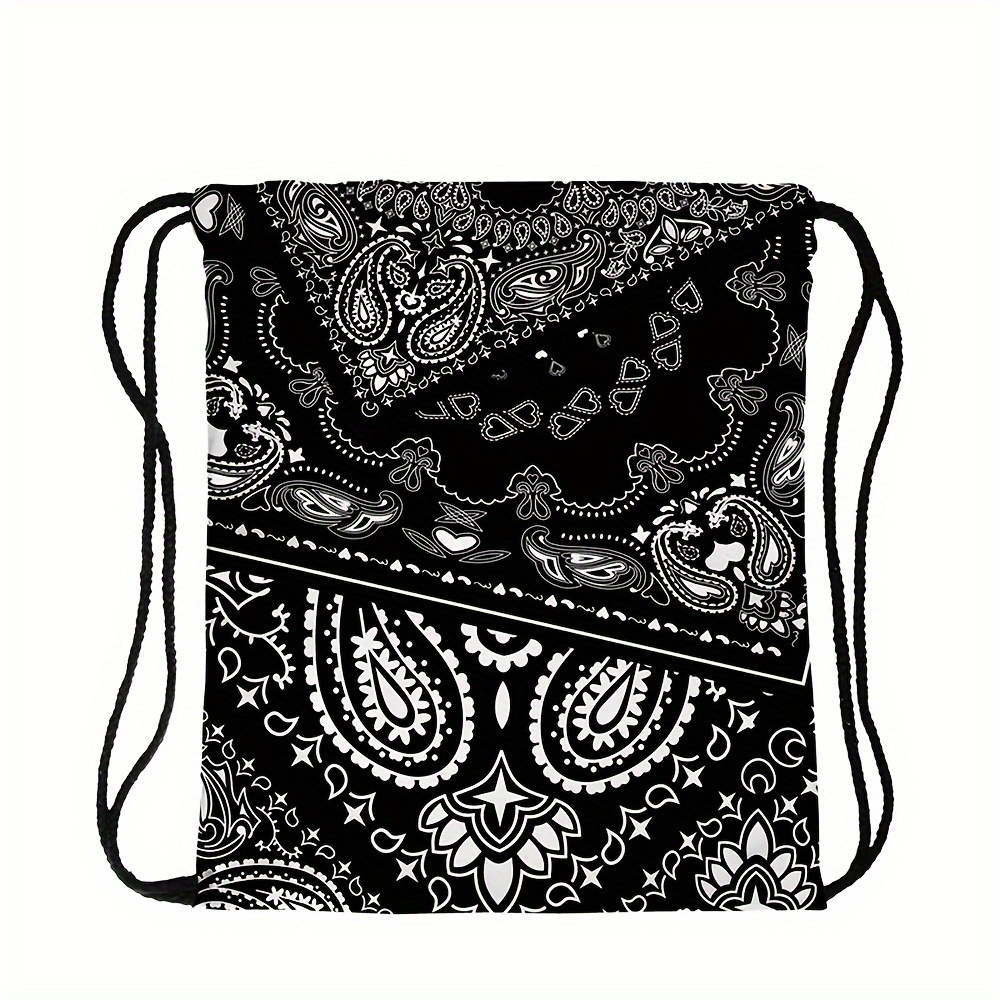 

1pc Paisley Pattern Drawstring Bag, Sports Gym Rucksack, Lightweight Portable Outdoor Backpack