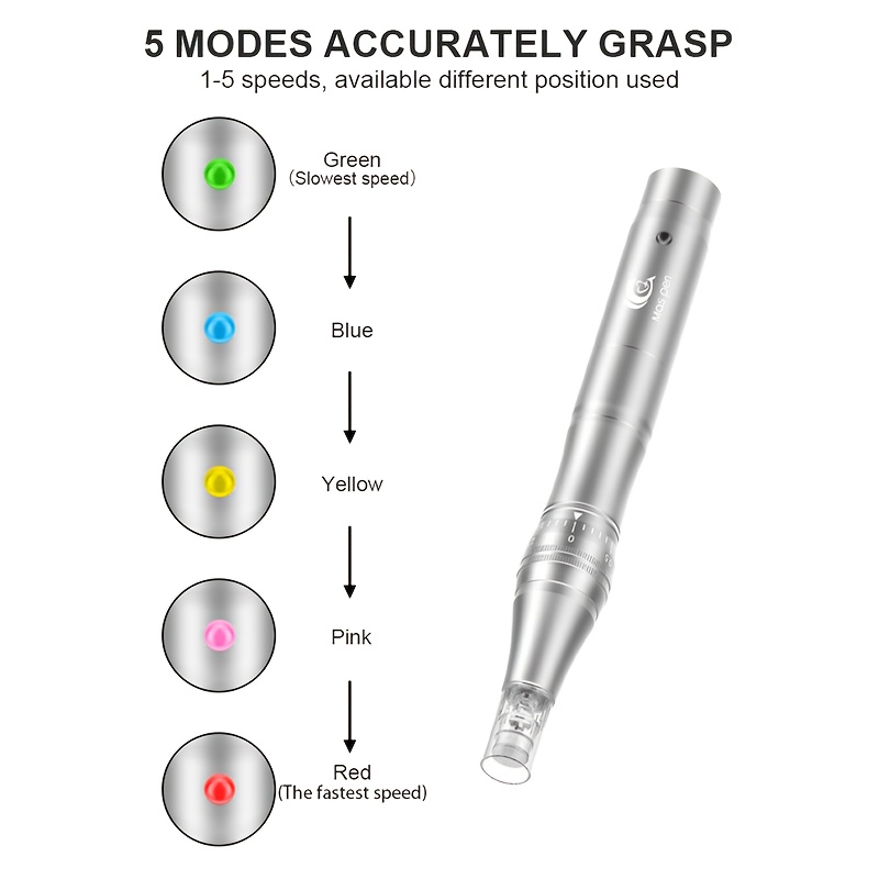 5-Speed Adjustable Derma Pen with 10 Replacement Tips