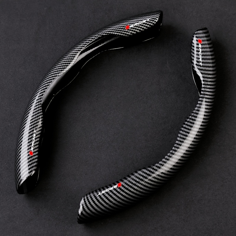 Image of Carbon Fiber Car Steering Wheel Protective Cover 2pcs, Sport Style