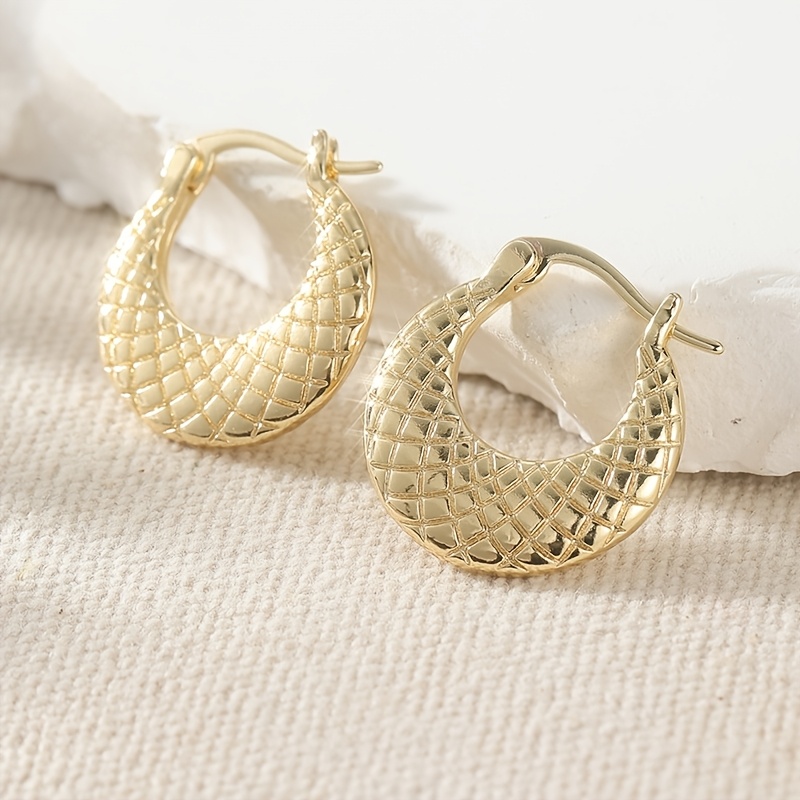 Women's Vintage Copper Golden C Shaped Hoop Earrings