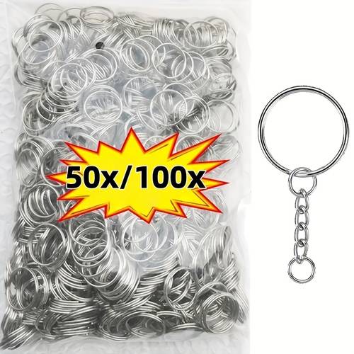 50 100 durable alloy keychains with secure chain detachable for home edc keychains edc keychains