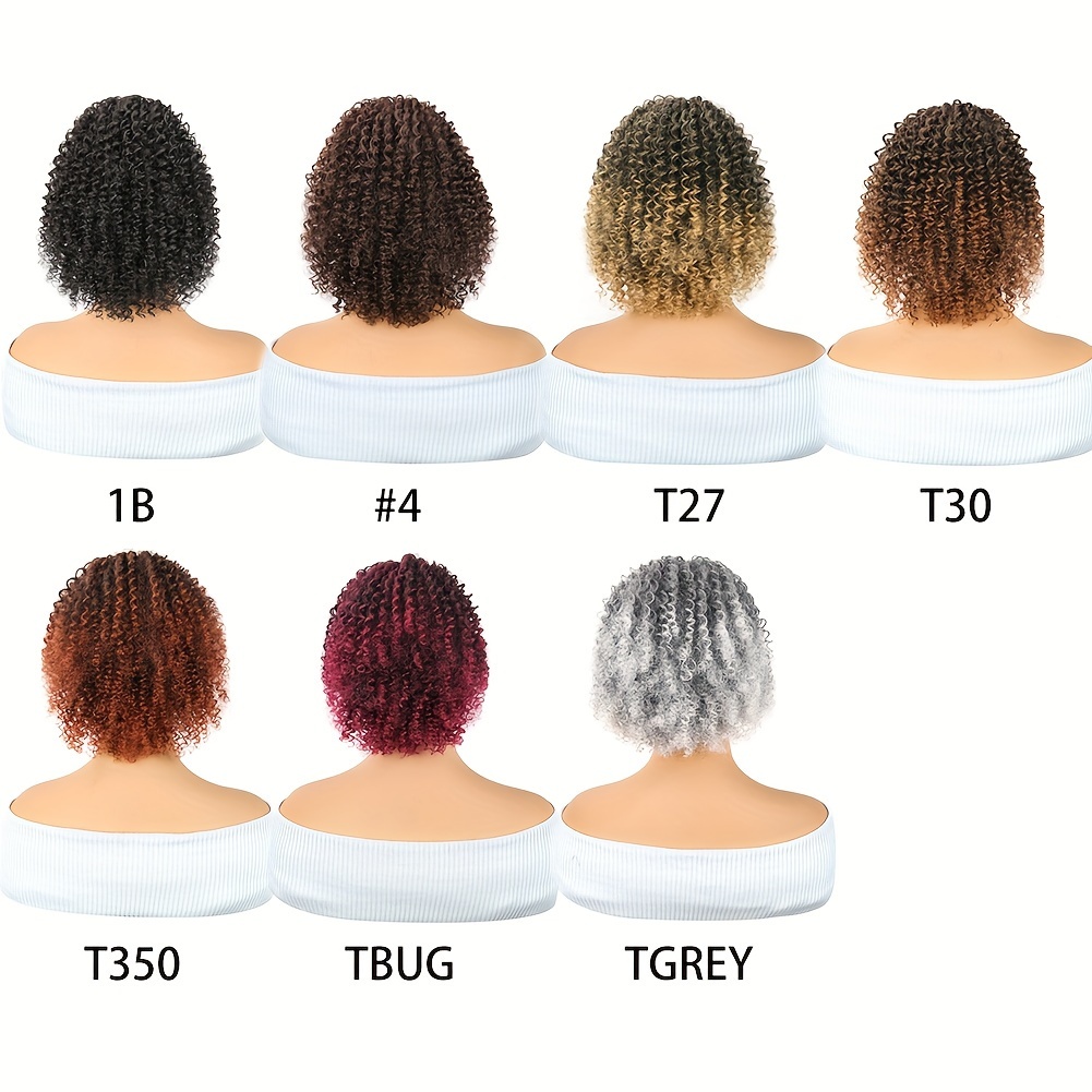   10 short afro   drawstring ponytail   synthetic clip in hair extension high temperature fiber   for all women ponytail hair extensions details 5