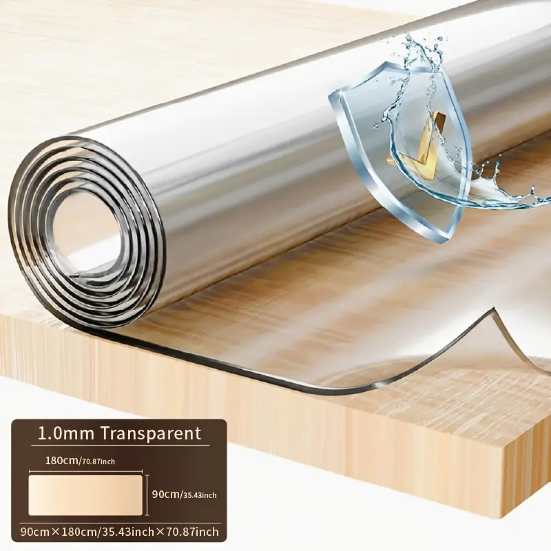 80x40 Cm Durchsichtige Tischschutzmatte Aus PVC – Schreibtischunterlage Wasserabweisend, Kratzfest, Hitzebeständig Bis 80°C Wasserdichte Tischdecke