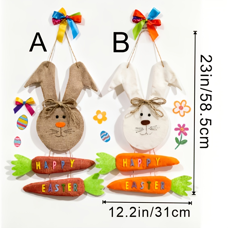 TEMU Easter Decorative Hanging Ornament - Decorative Door Hanging Window Hanging Decor Rabbit-carrot Carnival Decoration Easter Door Hanging Ornament