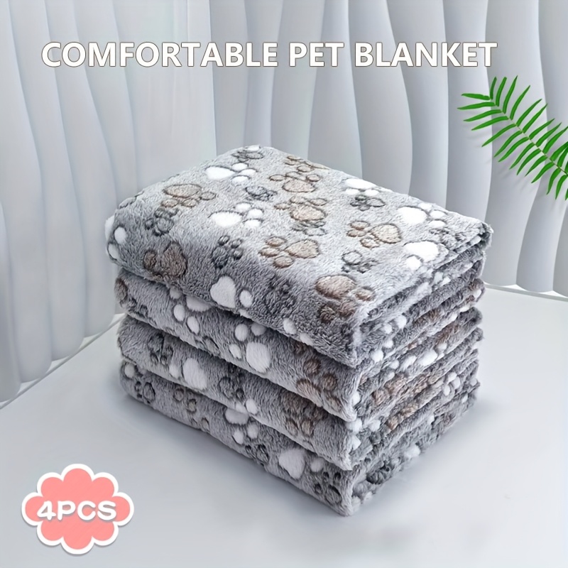 TEMU 4pcs Print Blanket Set, Soft And Comfortable - Suitable For Sofa, Bedroom, Bedside, Car Backseat Nap Blanket, Ideal For Medium To Small Dogs And