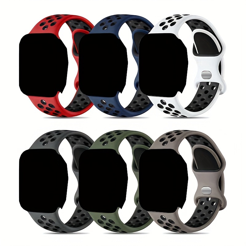 

Sport Bands Compatible With Watch 49mm 45mm 44mm 42mm 41mm 40mm 38mm, 6 Pack Sport Breathable Soft Silicone Strap For Ultra1 Se Series 9 8 7 6 5 4 3 2 1 For Men Women