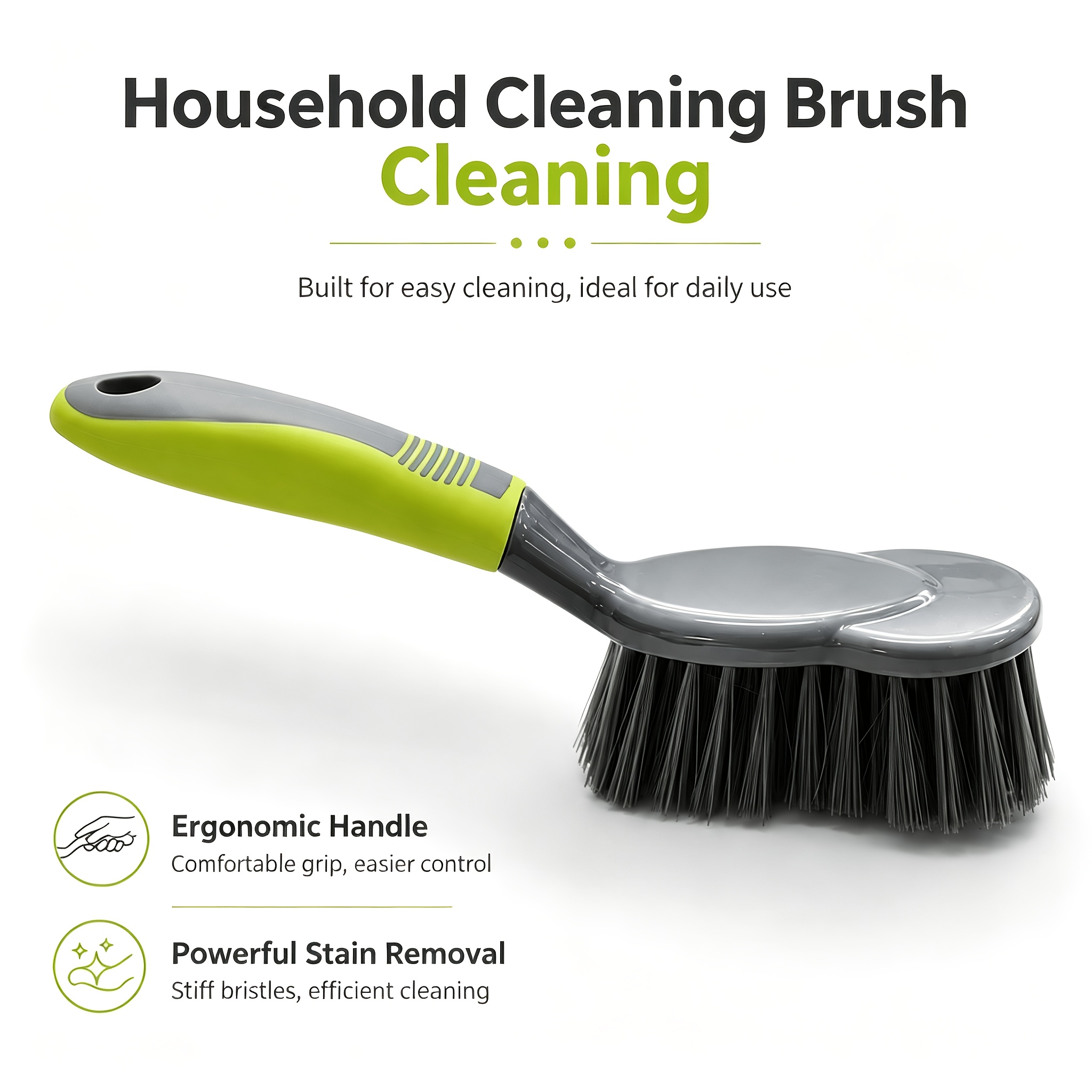 TEMU Spazzola multiuso per la casa da 1 pezzo con , spazzola smacchiatrice con setole dure larghe, fitte e resistenti all'usura, ergonomico