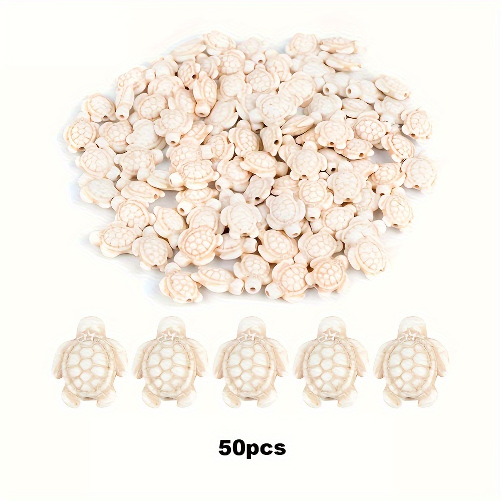 Image of 20pcs/50pcs Artificial Material Turtle-shaped Decorative Pendant Bracelet Necklace Earring Summer Beach Vacation Anklet Pendant Jewelry Additions Festival Party Gift Jewelry Additions