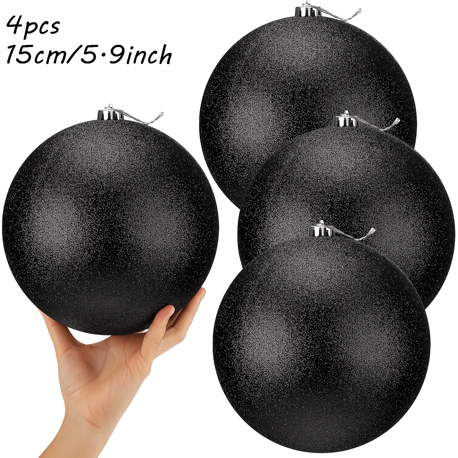 4pcs, 15cm Oversized Christmas Ball Decorations Shining - Enormous Oversized Plastic Christmas Balls, Large Hanging Christmas Tree Ornaments, Suitable For Outdoor Decoration Of Holiday Parties ()