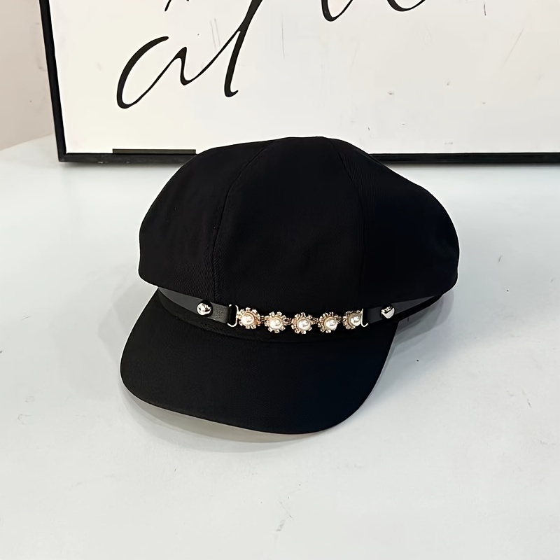TEMU 1pc Uni Automne/Hiver, Style et , Idéal pour Sorties, -, Shopping et Tenue Quotidienne, Chapeau de Peintre, Casquette Octogonale à Bec de Canard