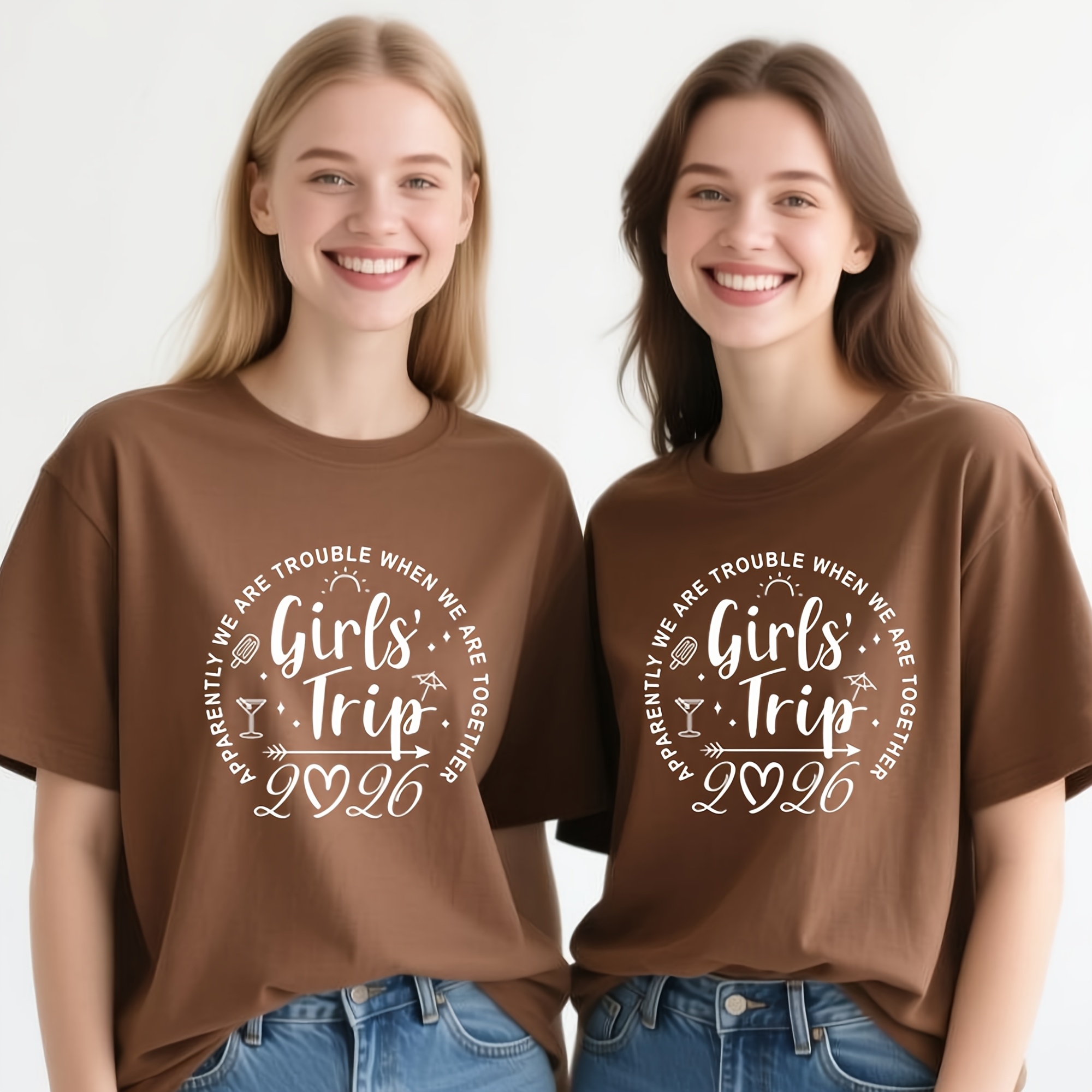 E-shop Mädelsausflug 2026 – Hitzetransfer-Reisegeschenk für sie, Schwestern, Freundinnen – Erinnerungen – Fertig zum Bügeln – Direktdruck auf T-Shirt,