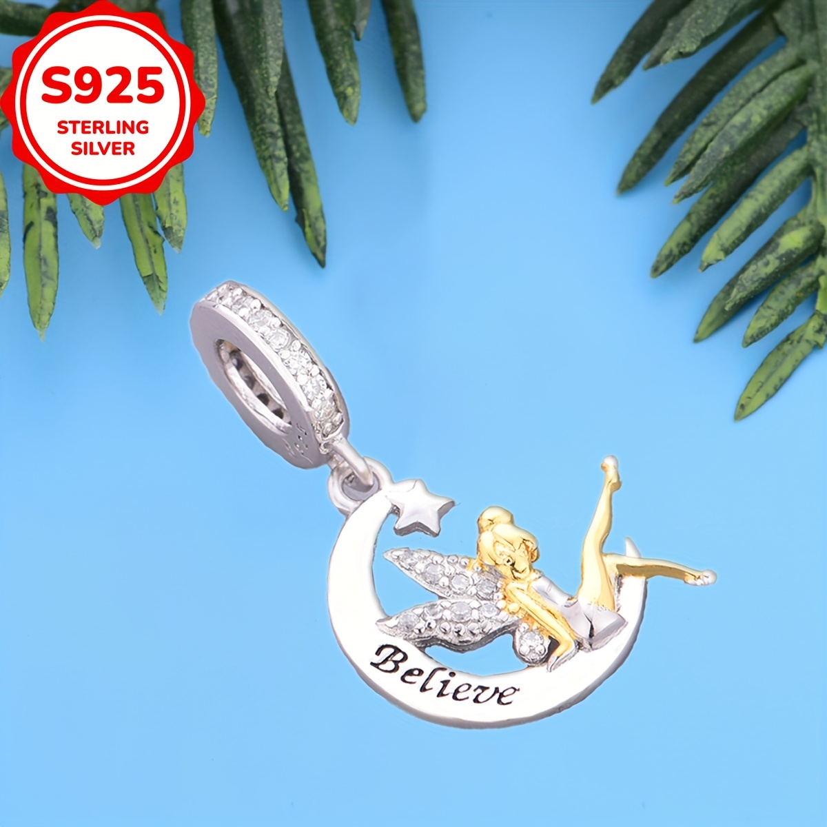 TEMU 1 pieza de collar o pulsera de de flor de plata 925 o cuentas de collar de de flor de plata 925, ideal para hacer joyas DIY, la elección ideal