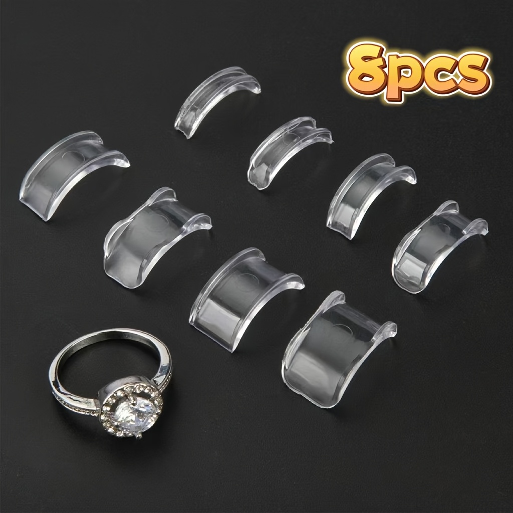 

A Set Of 8 Invisible Transparent Ring Size Adjusters In 8 Different Sizes, To Ring Size And Loose Rings, Suitable For Types Of Rings, An Essential Tool For Stabilizing And Preventing Slipping.