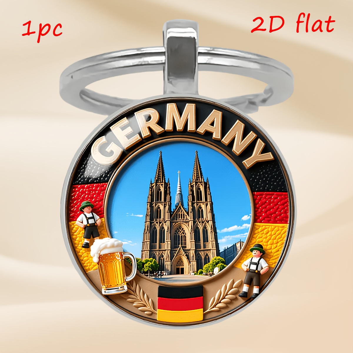 1pc German Beer Gem Keychain, Elegant And Fashionable Accessory, Suitable For Beer Festival Use, Durable Keychain