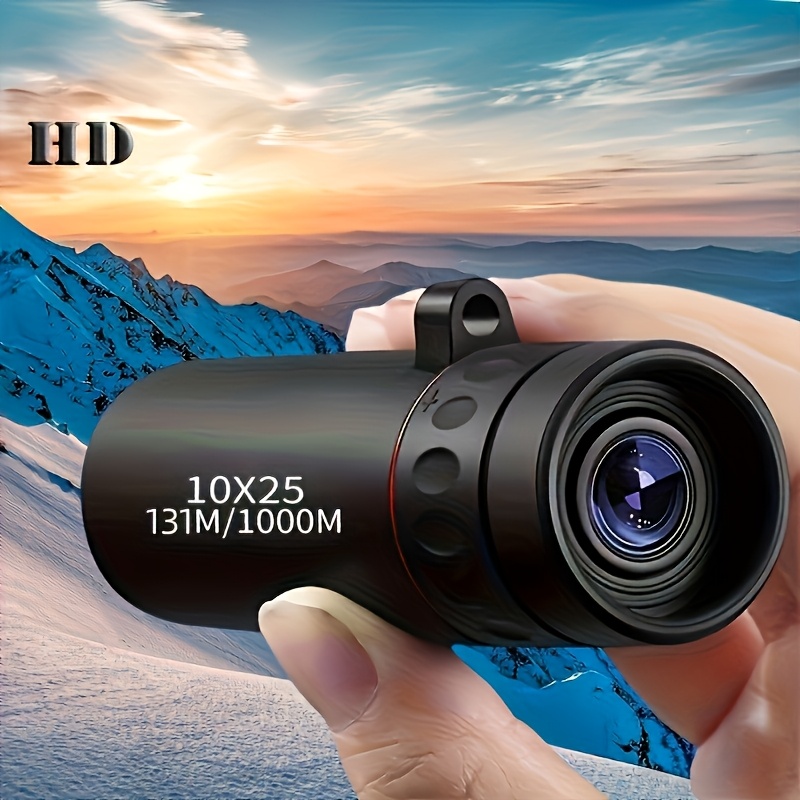 adult portable high power monocular telescope durable material black version suitable for hiking camping bird watching and travel ideal birthday gift 10x25 mini monocular telescope