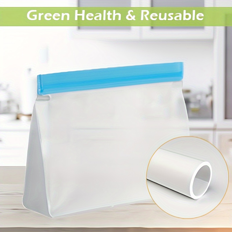 8 10pcs reusable storage bags peva reusable food gallon bags leak proof vertical reusable freezer food storage bags   bisphenol a sandwich bags   bags meal preparation details 4