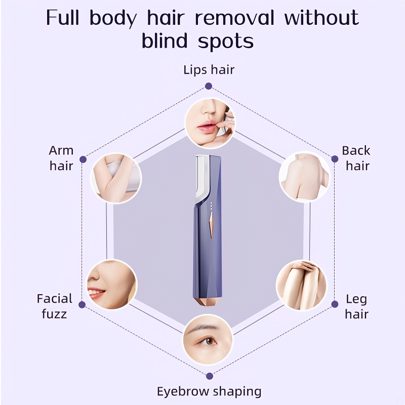 dermaplaning tool for face women electric dermaplane razor   facial hair exfoliation removal   technology rechargeable facial hair removal with led light 3   10pcs replacement   portable face razor gift for her Product details 1