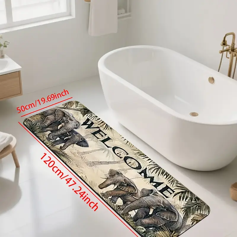 1pc diatomite bath mat welcome to the print design quick dry non slip absorbent floor mat soft and able suitable for bathroom shower room laundry room bedroom door mat rv bathroom bathroom non slip bathtub mat bath matts for bathroom bathroom mat long small bath mat rv bathroom mat shower room decorative bath mat modern floor mat mat durable bath mat rectangular mat floor rv owners small Product details 7