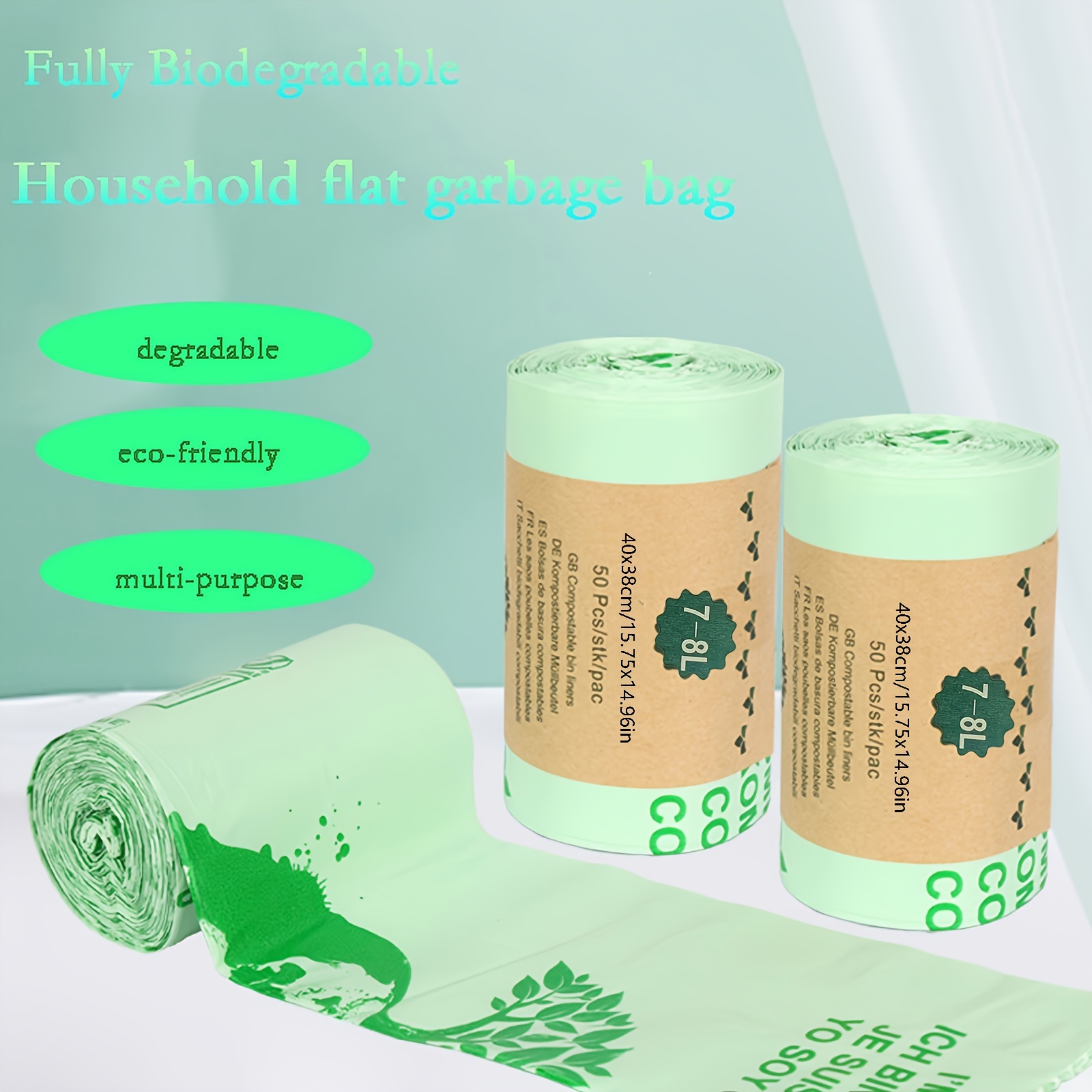 Composter Bins 200 Count 8 Litre Compostable Food Waste Bags / Bin Liners -  Kitchen & Garden Bin Composter