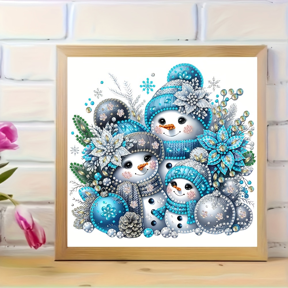 

5d Diamond Painting Kit For Adults - Christmas Snowman & Snowflake Design | Acrylic Diy Paint By Numbers For Beginners | Home Decor Craft | Birthday Gift 11.81x11.81 Inches