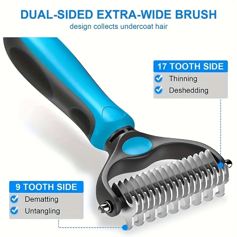 

1pc Dual-layer Pet Grooming Brush, With Double-sided Detangling, Removing Loose Hair, And Dual For Shedding, Especially Suitable For Dogs And Cats
