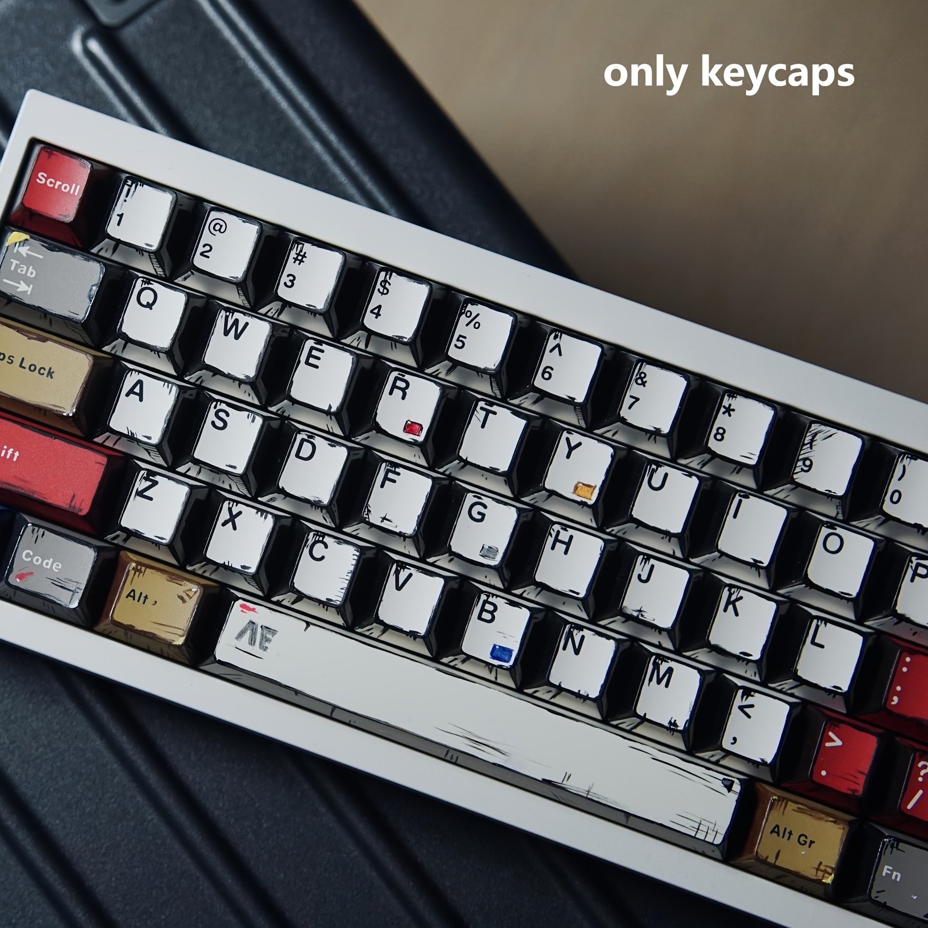 

141 Keys Comic Light Gray Keycap Cherry Height Pbt Material Keycap 61/75/87/98/