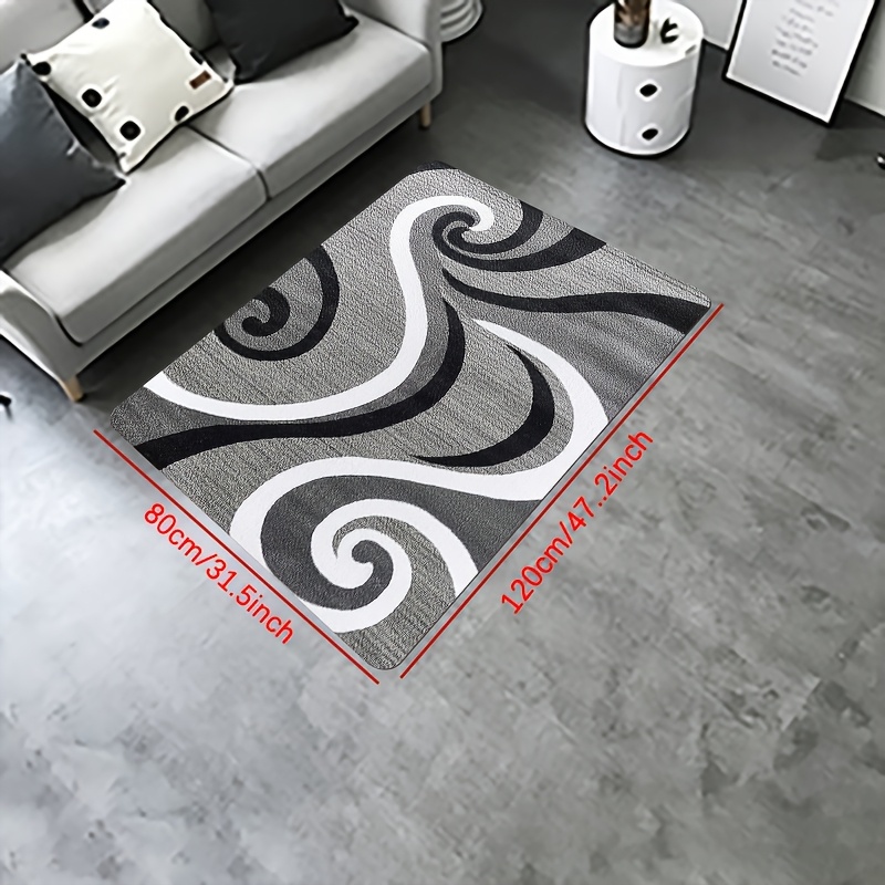 Image of 1pc, Modern Living Room Mat, Print Mat, Soft Area Mat, 1.2cm Thick Sponge Mat, Washable Bedroom Mat, Non-slip Low Pile Mat Suitable For Living Room Patio Office And Kitchen Floor