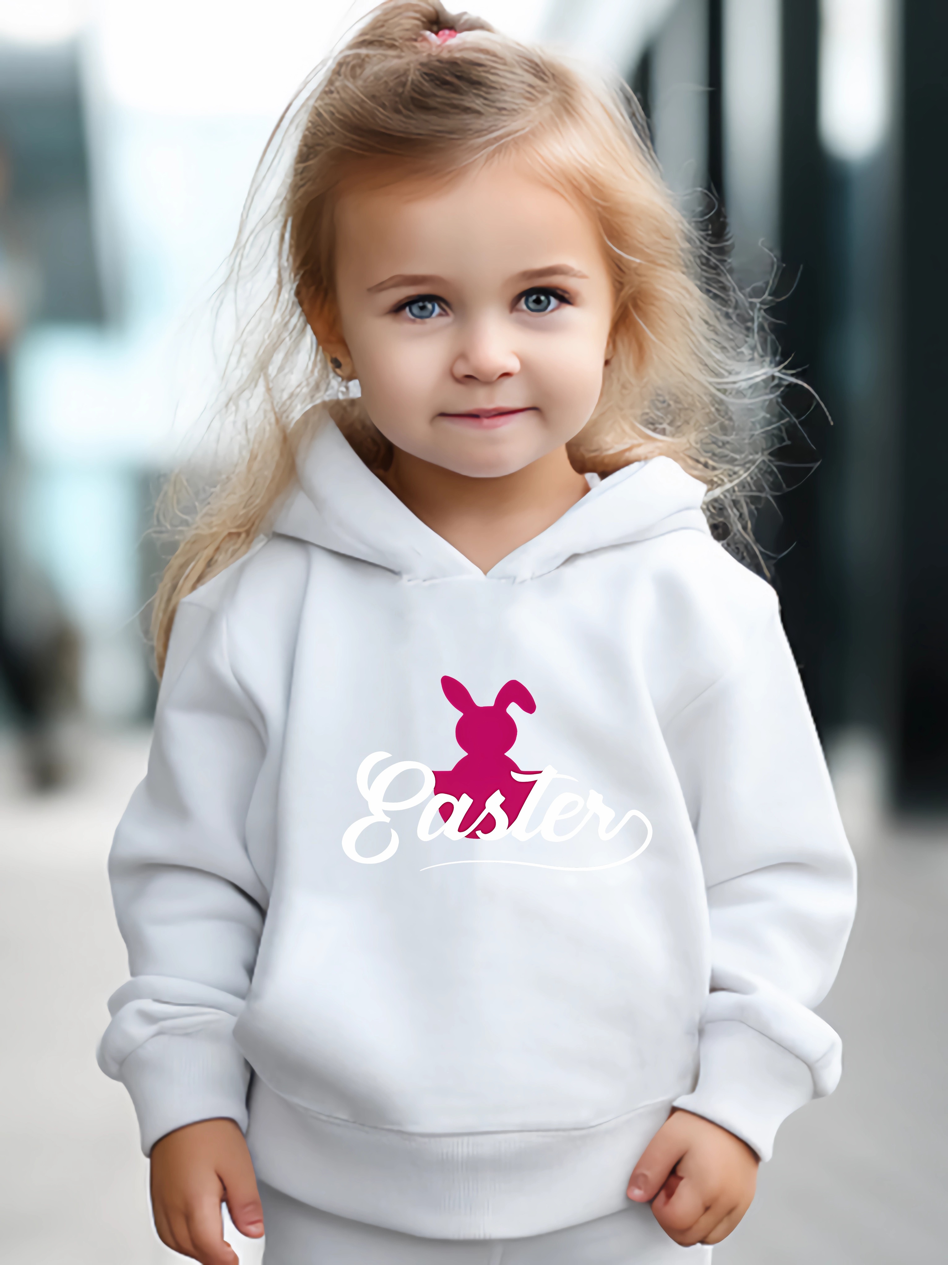 Red Rabbit Pattern Long Sleeve Hooded Sweatshirt Girls Comfy Temu